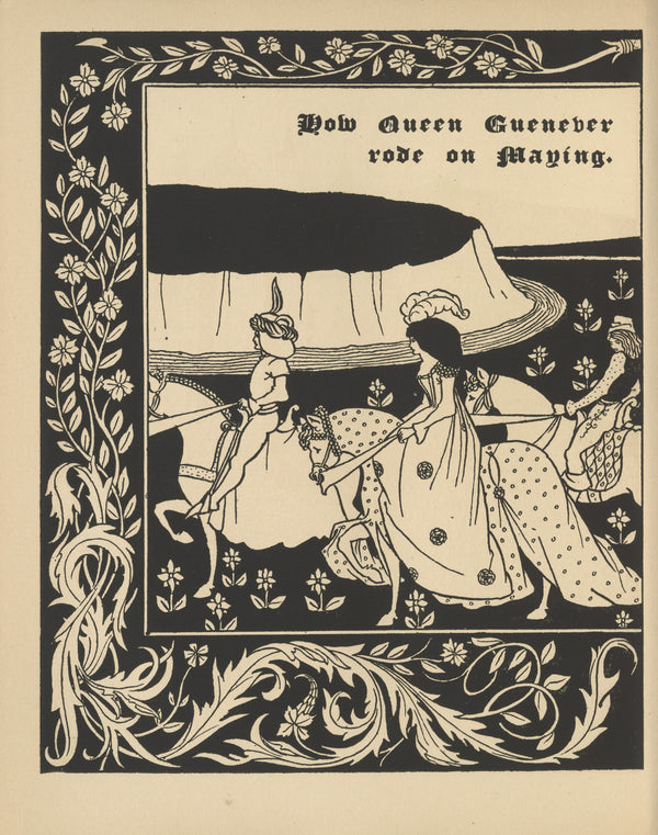 Aubrey Beardsley — Le Morte Darthur: How Queen Guenever Rode on Maying | Art Nouveau Illustration Print