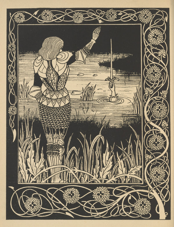 Aubrey Beardsley — Le Morte Darthur: How Sir Bedivere Cast the Sword Excalibur into the Water | Art Nouveau Illustration Print