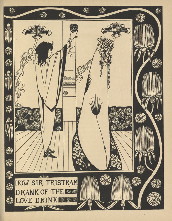 Aubrey Beardsley — Le Morte Darthur: How Sir Tristram Drank of the Love Drink | Art Nouveau Illustration Print