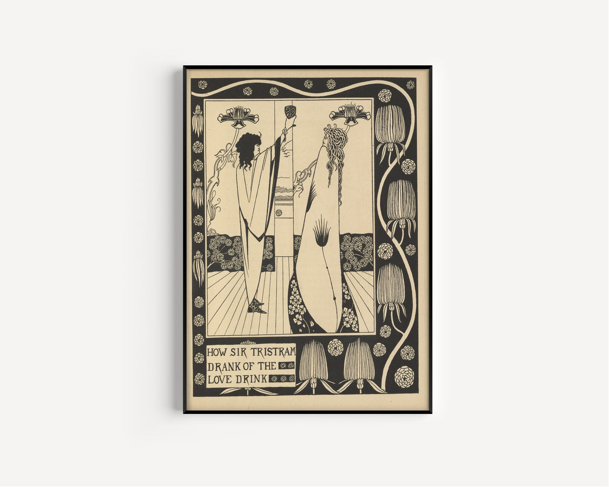 Aubrey Beardsley — Le Morte Darthur: How Sir Tristram Drank of the Love Drink | Art Nouveau Illustration Print