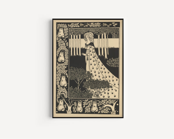 Aubrey Beardsley — Le Morte Darthur: La Beale Isoud at Joyous Gard | Art Nouveau Illustration Print