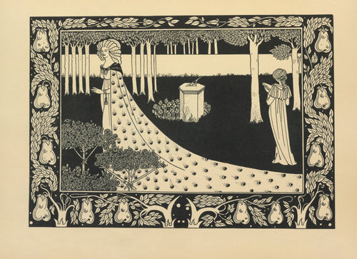 Aubrey Beardsley — Le Morte Darthur: La Beale Isoud at Joyous Gard (with the Sundial) | Art Nouveau Illustration Print