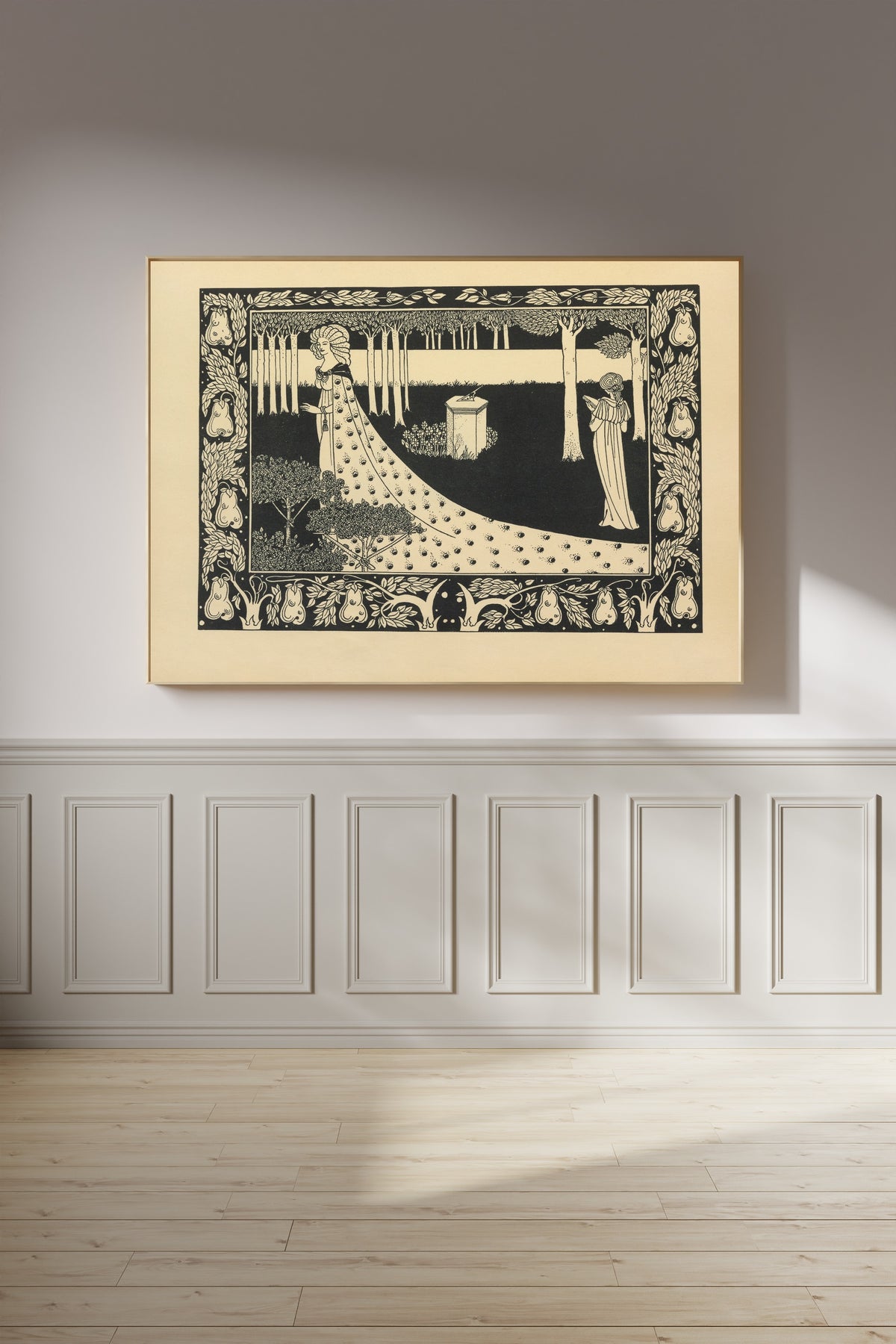 Aubrey Beardsley — Le Morte Darthur: La Beale Isoud at Joyous Gard (with the Sundial) | Art Nouveau Illustration Print