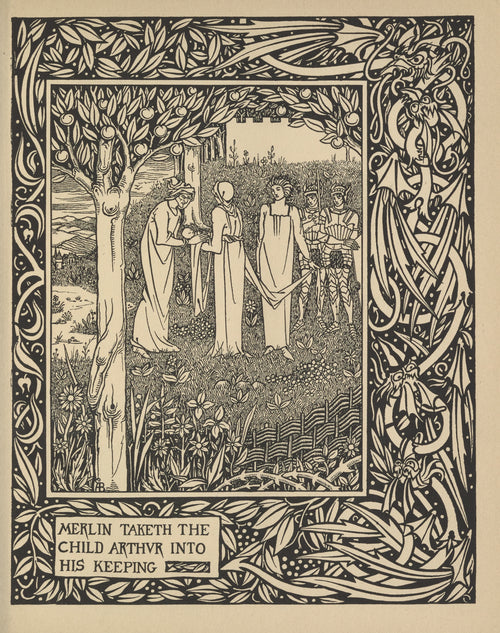 Aubrey Beardsley — Le Morte Darthur: Merlin Taketh the Child Arthur into His Keeping | Art Nouveau Illustration Print
