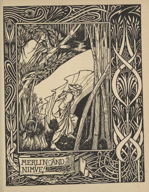 Aubrey Beardsley — Le Morte Darthur: Merlin and Nimue | Art Nouveau Illustration Print