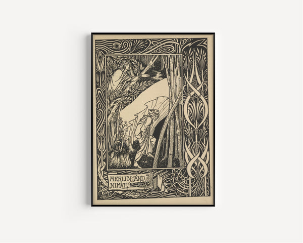 Aubrey Beardsley — Le Morte Darthur: Merlin and Nimue | Art Nouveau Illustration Print