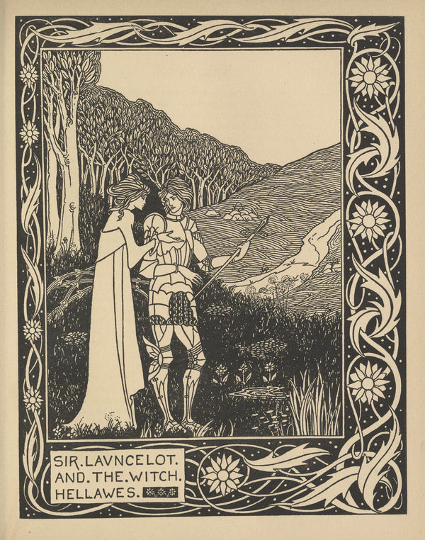 Aubrey Beardsley — Le Morte Darthur: Sir Launcelot and the Witch Hellawes | Art Nouveau Illustration Print
