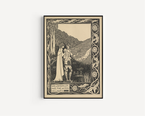 Aubrey Beardsley — Le Morte Darthur: Sir Launcelot and the Witch Hellawes | Art Nouveau Illustration Print
