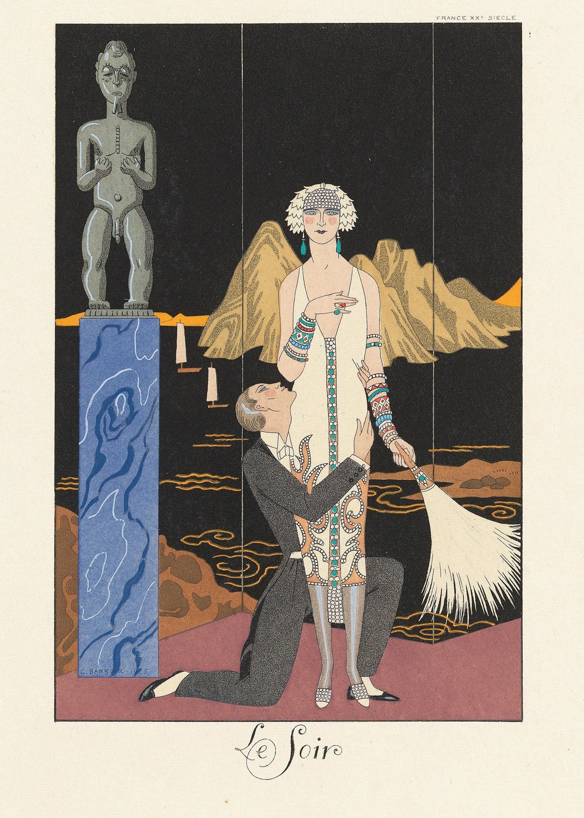 George Barbier — Le Soir | Art Deco Fashion Print