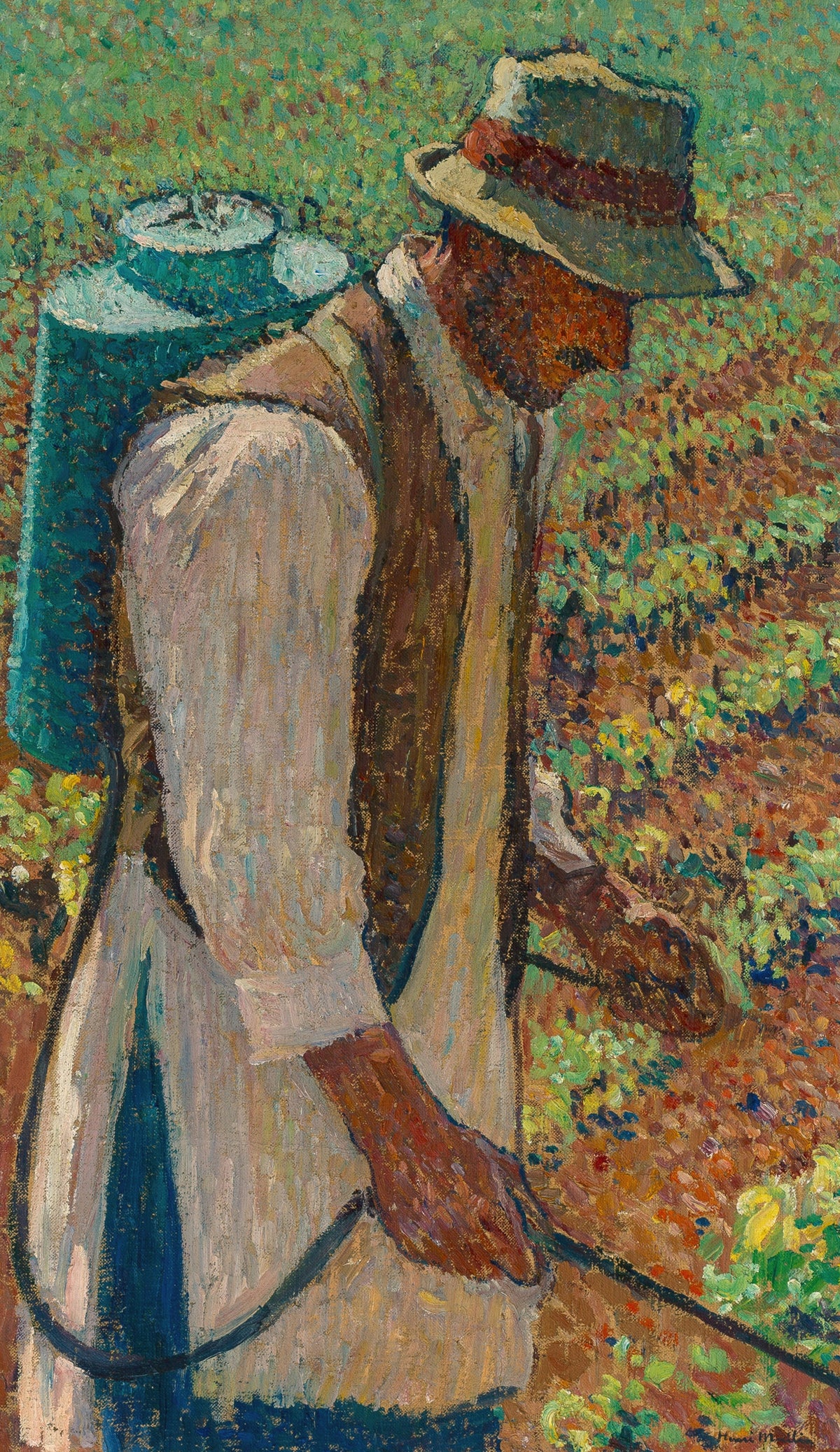 Henri Martin — Le Sulfateur (étude pour Le Sulfatage) | Pointillist Portrait Print