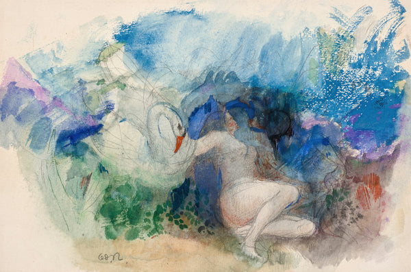 Odilon Redon — Leda and the Swan | Symbolist Art Print