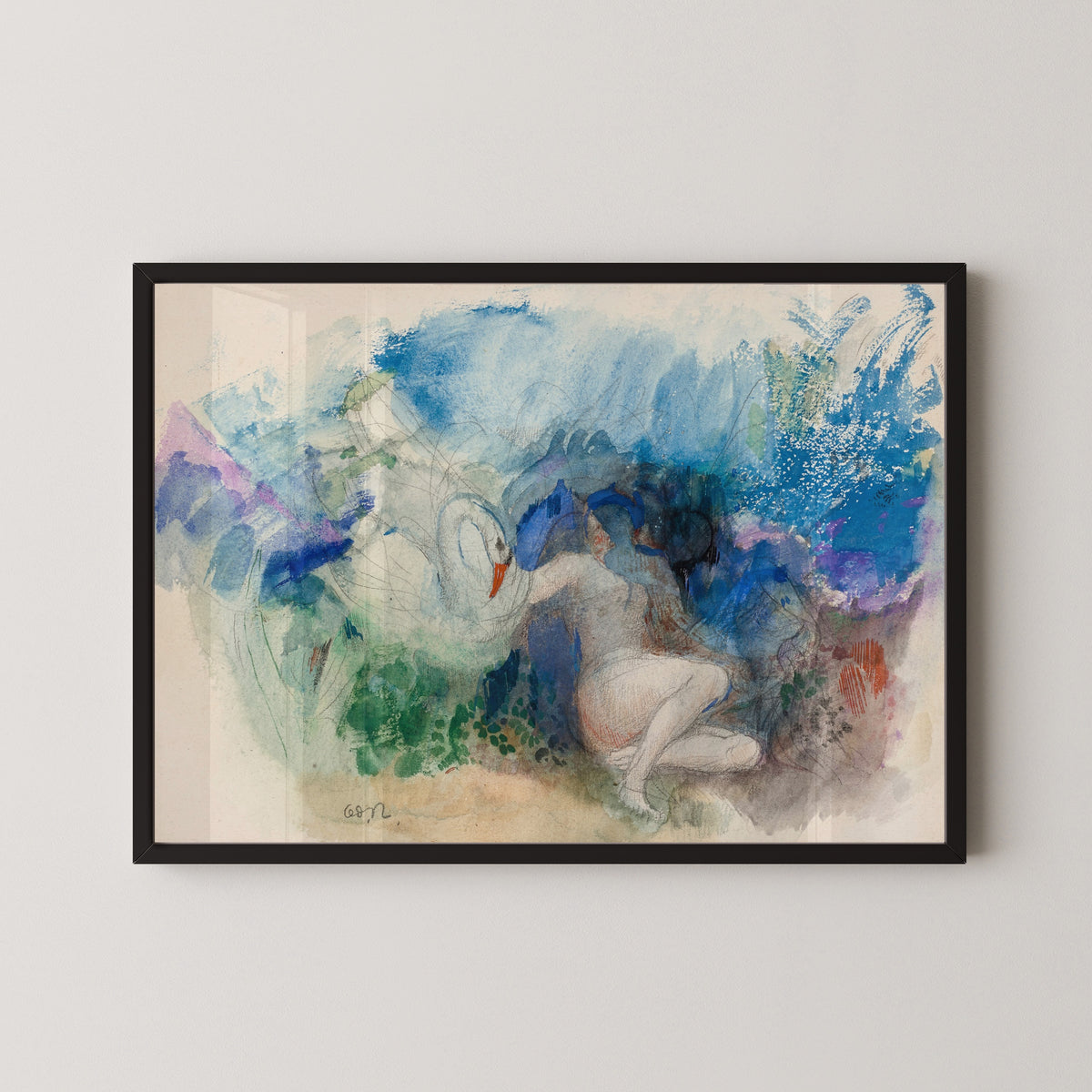 Odilon Redon — Leda and the Swan | Symbolist Art Print
