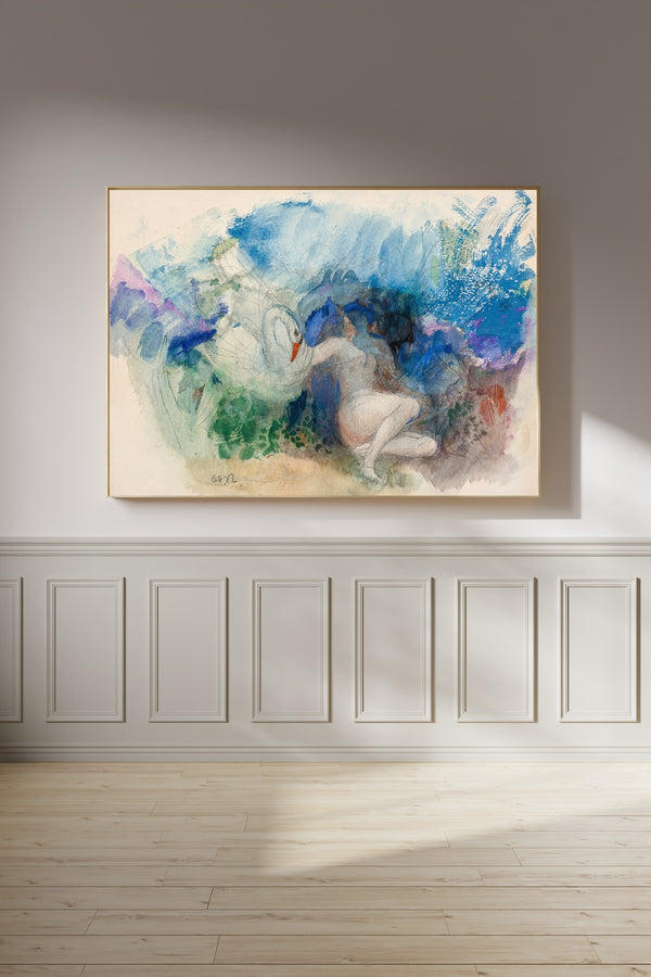 Odilon Redon — Leda and the Swan | Symbolist Art Print