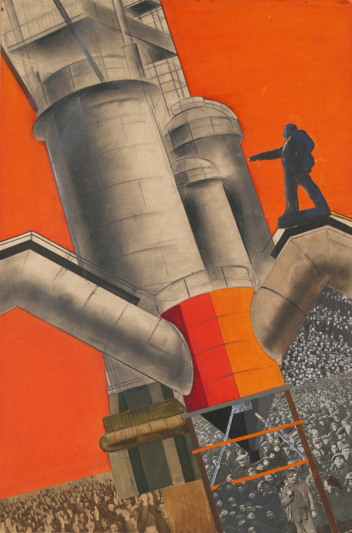 Gustav Klutsis — Lenin and Socialist Reconstruction (Design for a Poster) | Soviet Constructivist Design Print