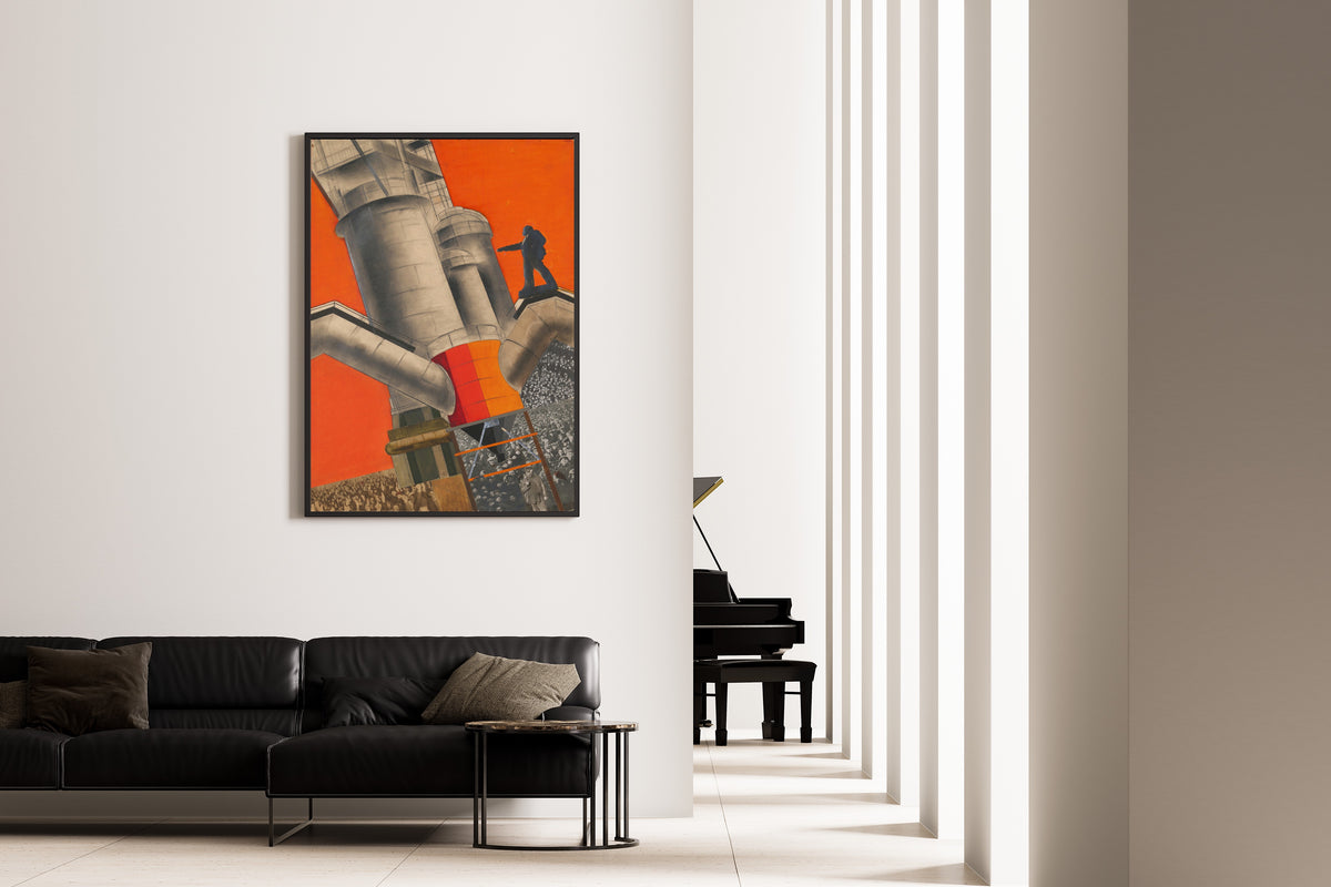 Gustav Klutsis — Lenin and Socialist Reconstruction (Design for a Poster) | Soviet Constructivist Design Print