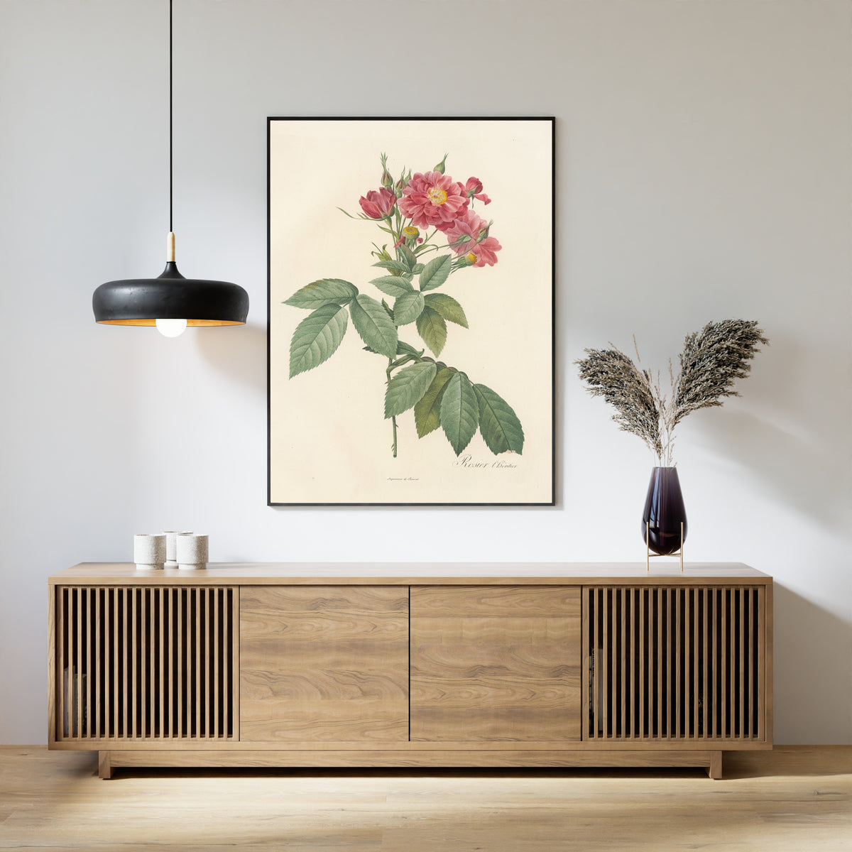 Pierre-Joseph Redouté — Les Roses: Rosier l'Héritier | Botanical Illustration Print