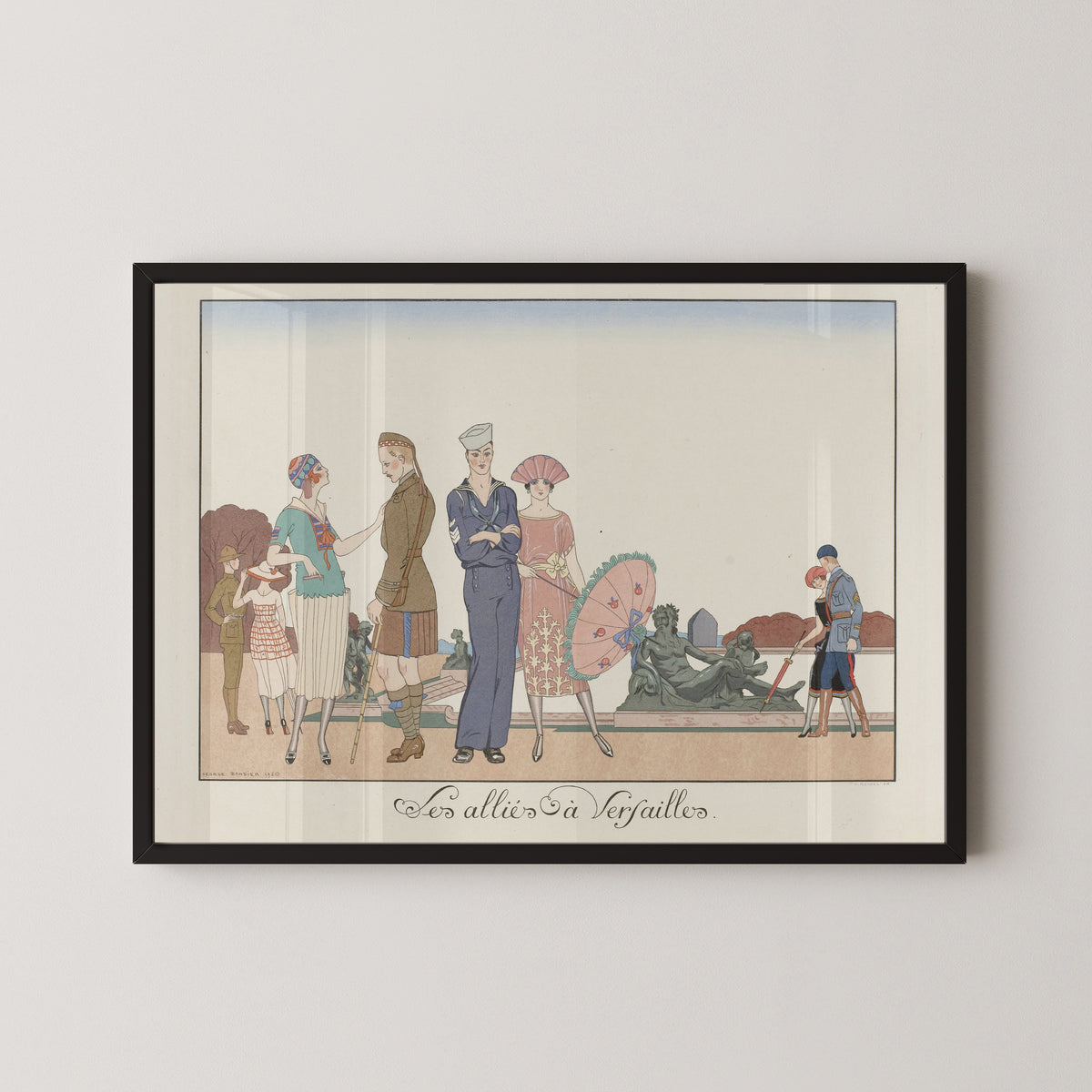 George Barbier — Les alliés à Versailles | Art Deco Fashion Print