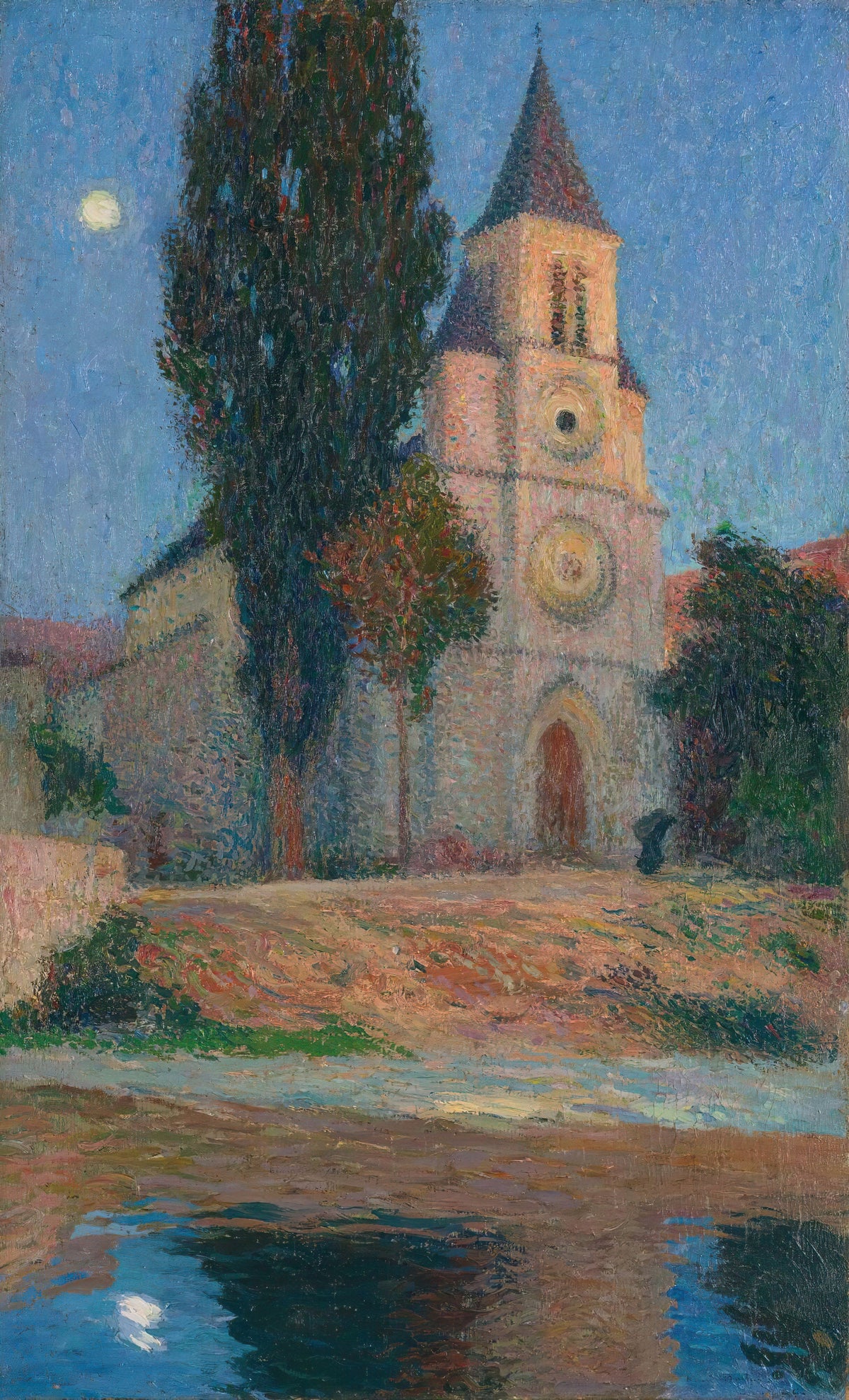 Henri Martin — Lever de lune derrière l'église de La Bastide-du-Vert | Pointillist Landscape Print