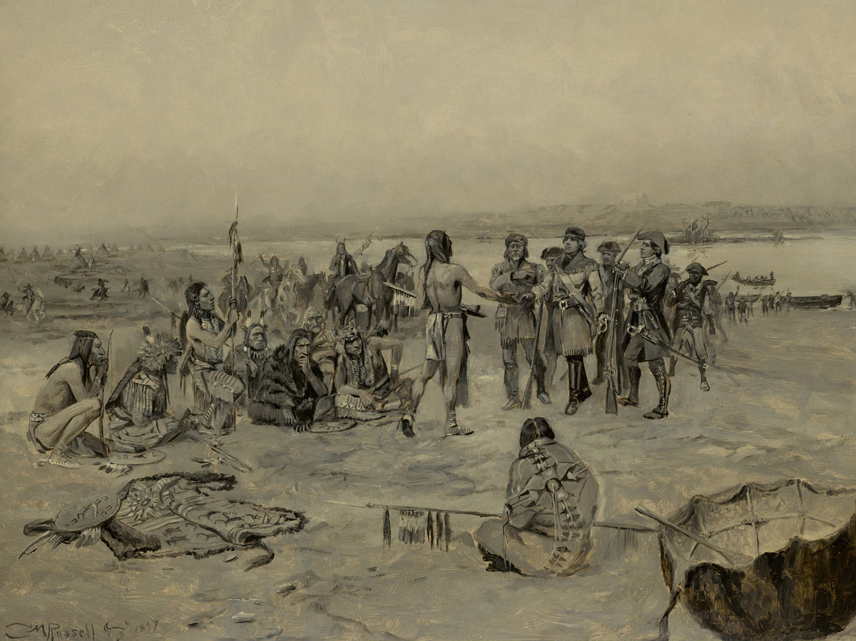 Charles M. Russell — Lewis and Clark Meeting the Mandans | Western Art Print