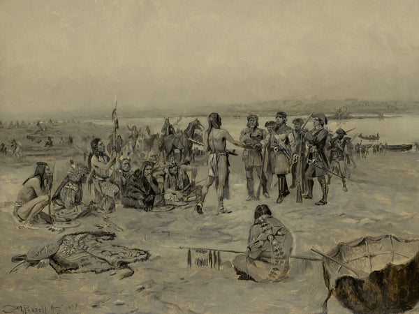 Charles M. Russell — Lewis and Clark Meeting the Mandans | Western Art Print