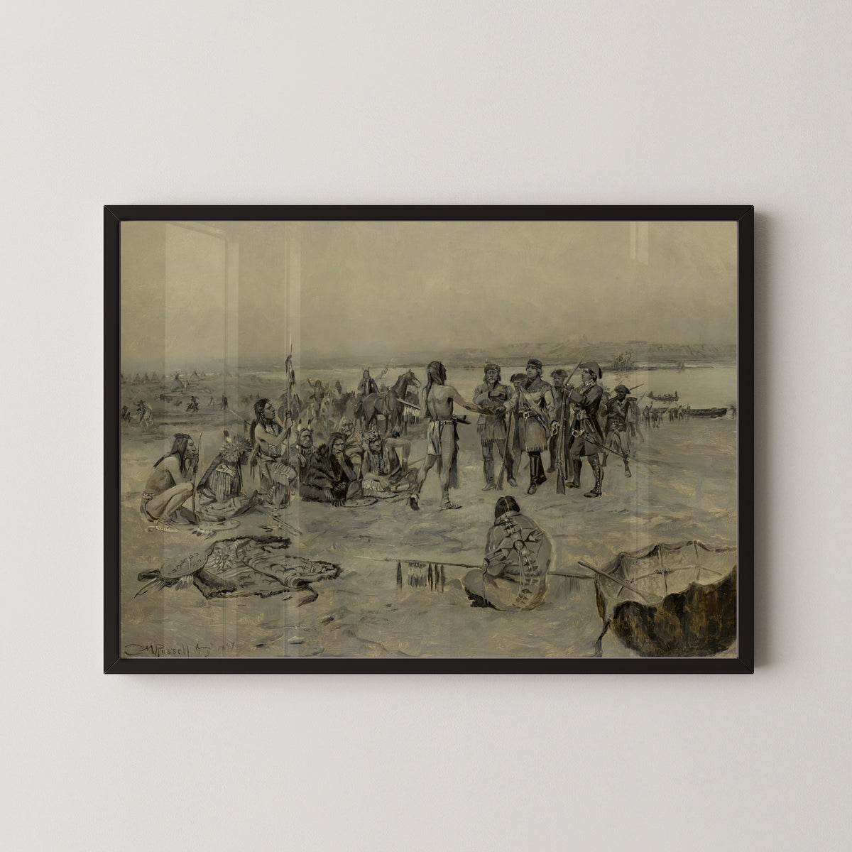 Charles M. Russell — Lewis and Clark Meeting the Mandans | Western Art Print