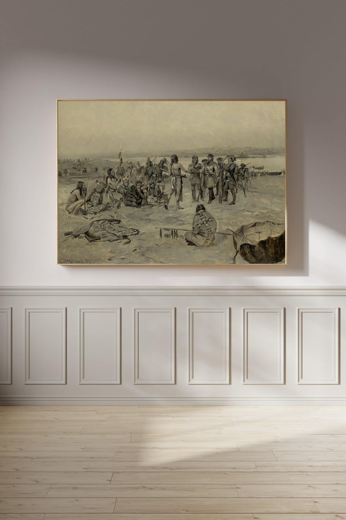 Charles M. Russell — Lewis and Clark Meeting the Mandans | Western Art Print