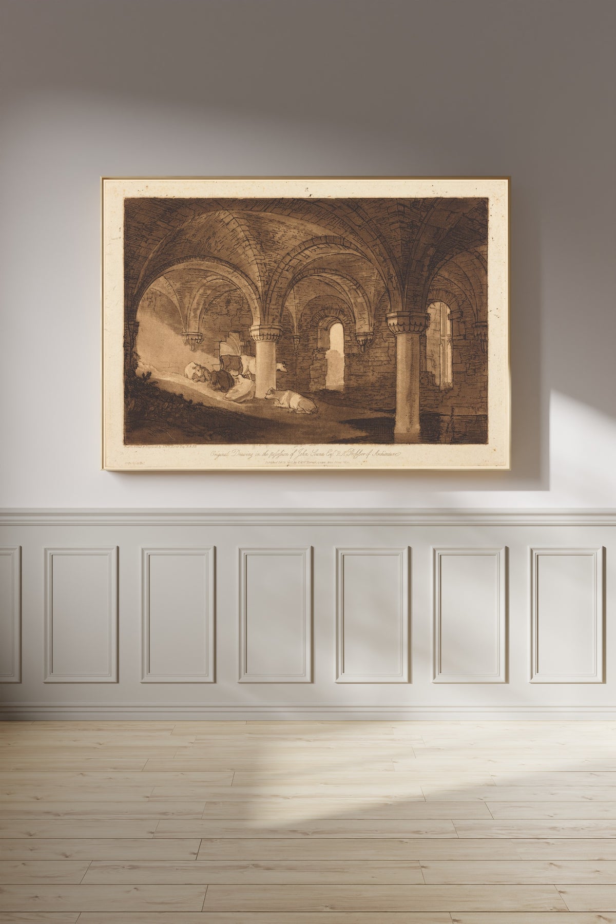 J.M.W. Turner — Liber Studiorum: Crypt of Kirkstall Abbey | Mezzotint Print