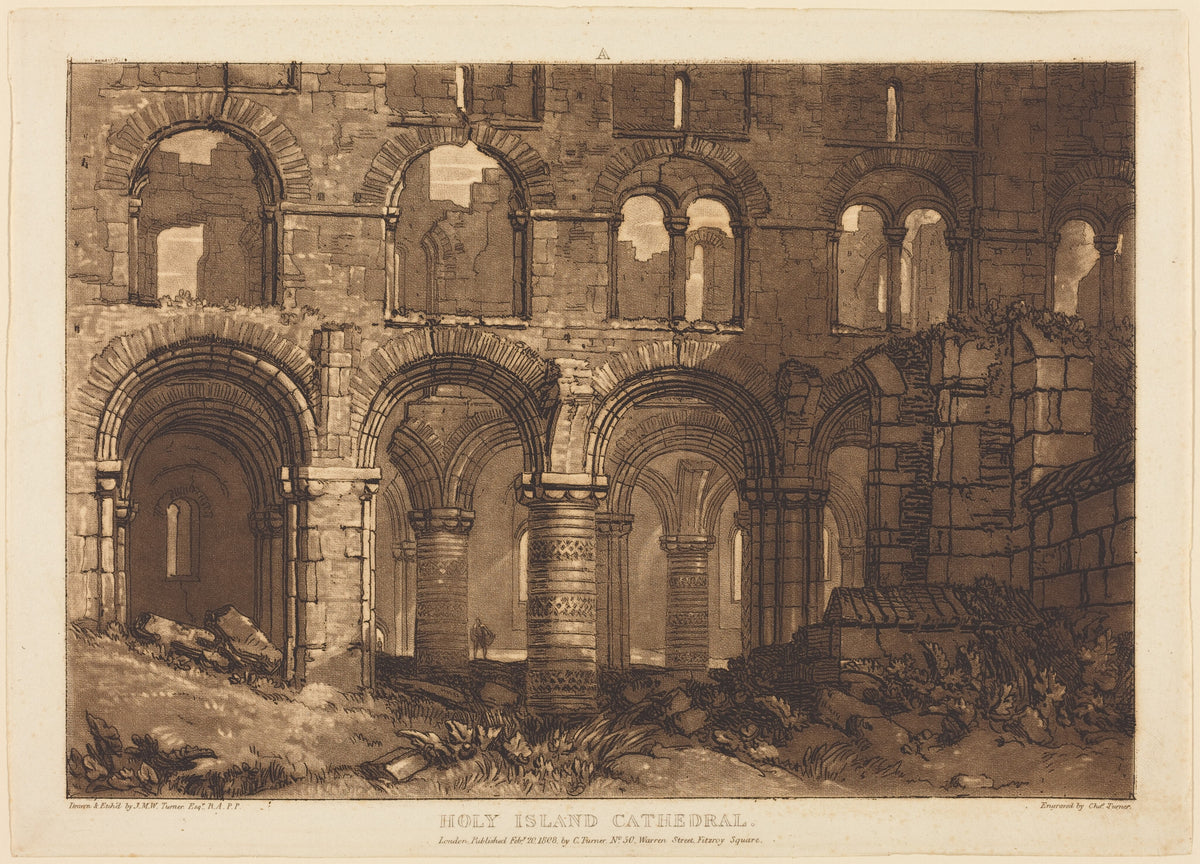 J.M.W. Turner — Liber Studiorum: Holy Island Cathedral | Mezzotint Print