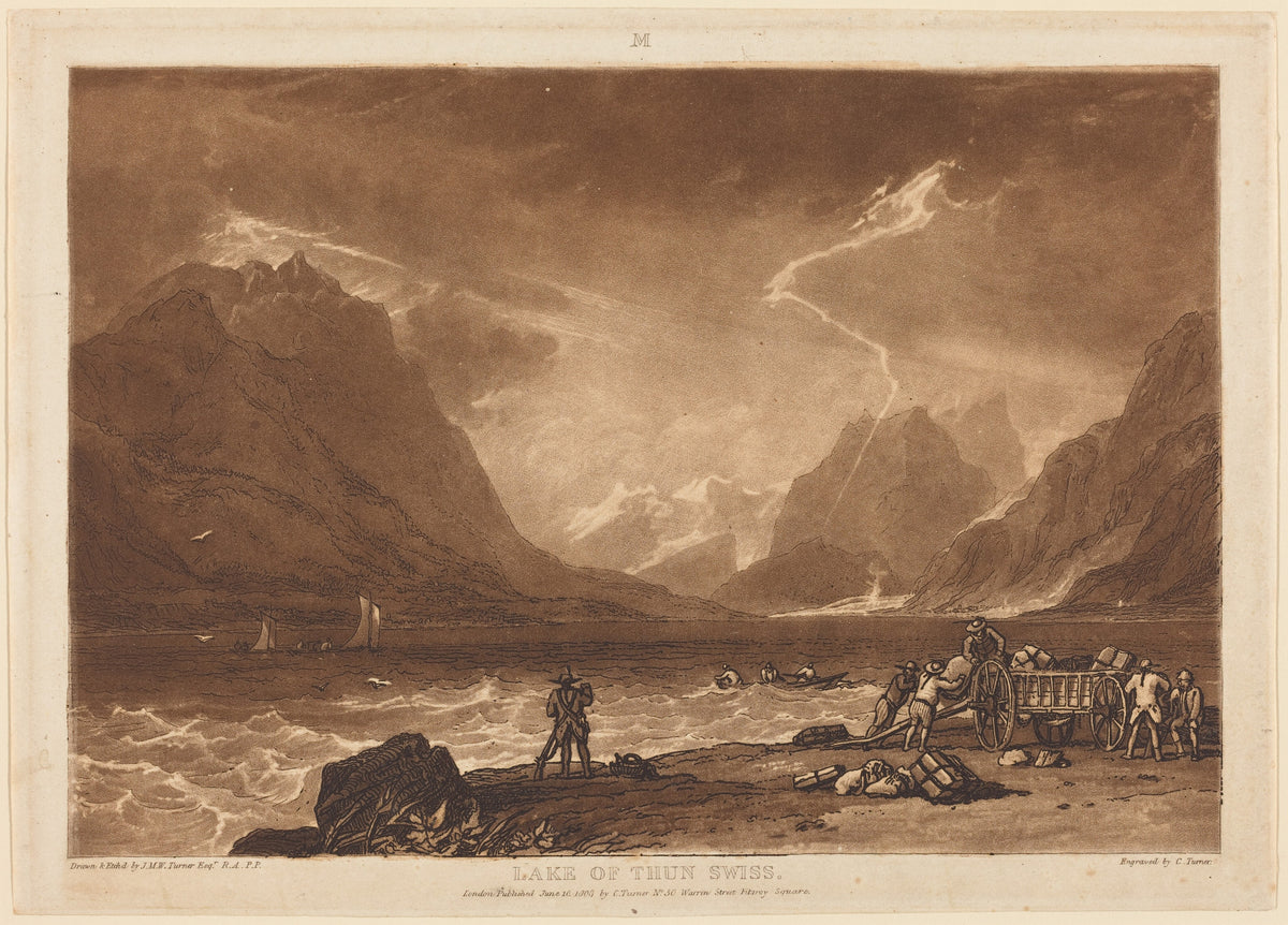 J.M.W. Turner — Liber Studiorum: Lake of Thun, Swiss | Mezzotint Print