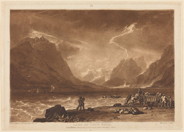J.M.W. Turner — Liber Studiorum: Lake of Thun, Swiss | Mezzotint Print