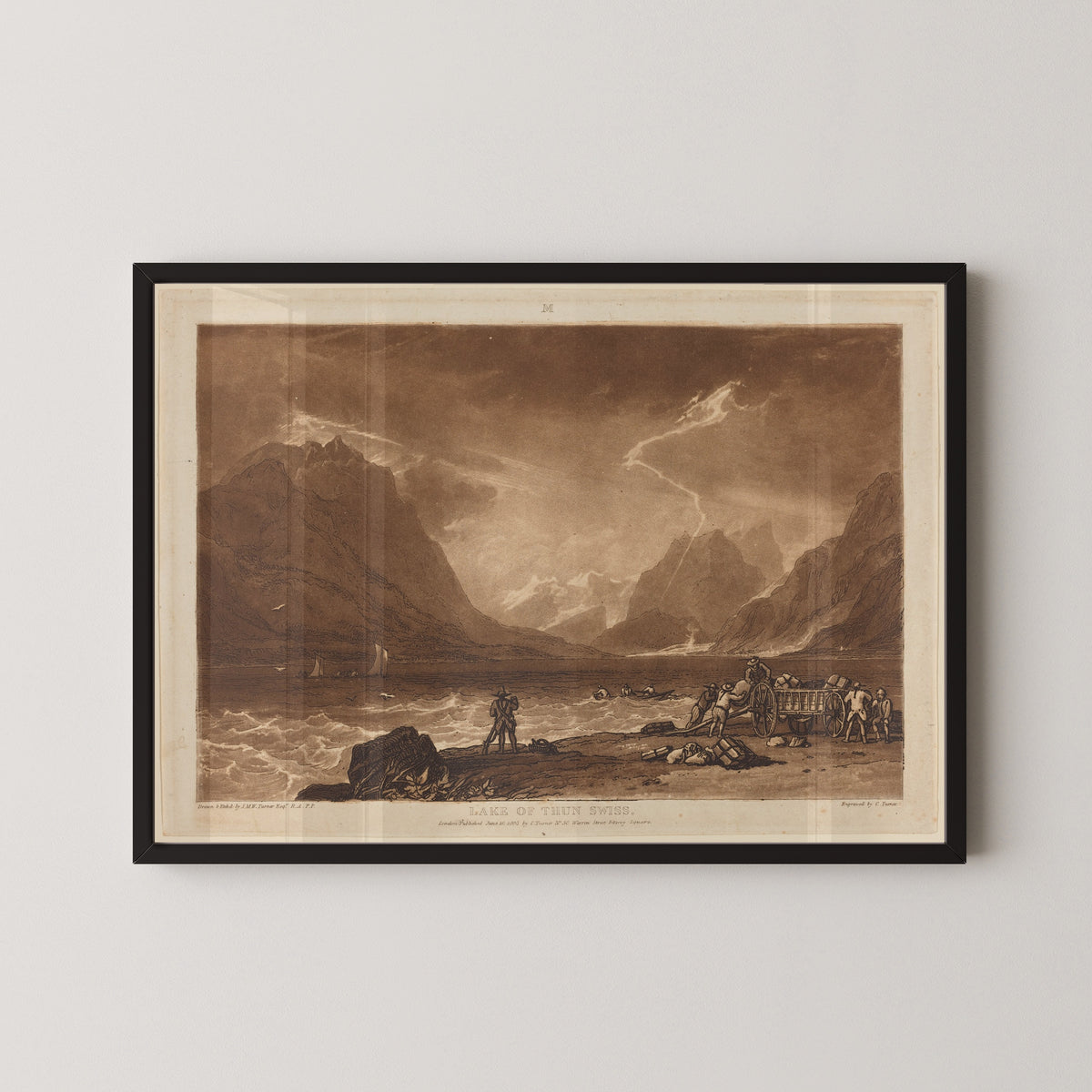 J.M.W. Turner — Liber Studiorum: Lake of Thun, Swiss | Mezzotint Print