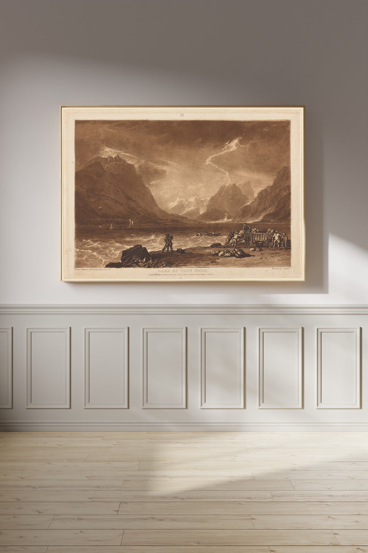 J.M.W. Turner — Liber Studiorum: Lake of Thun, Swiss | Mezzotint Print