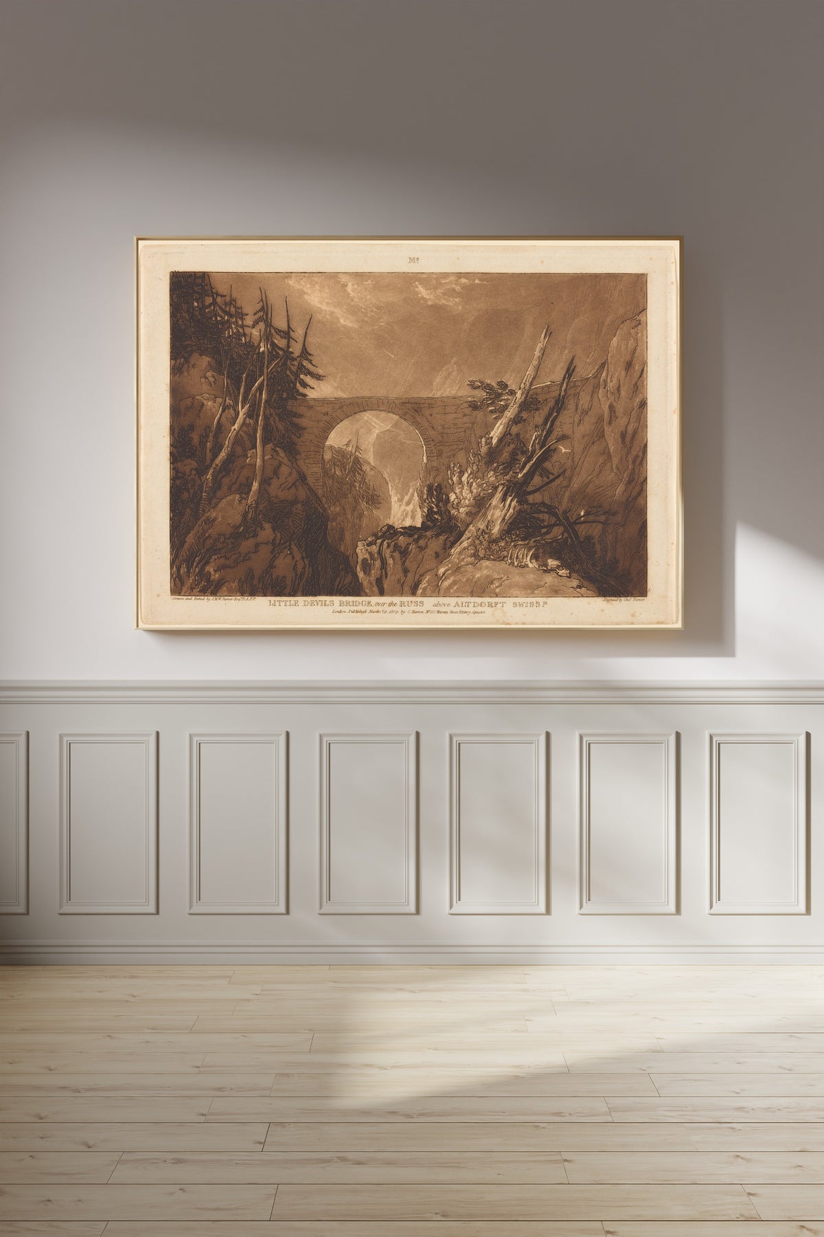 J.M.W. Turner — Liber Studiorum: Little Devil's Bridge over the Russ above Altdorft, Switzerland | Mezzotint Print