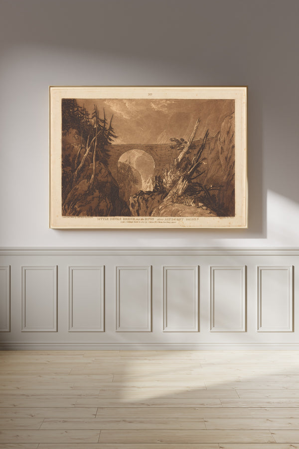 J.M.W. Turner — Liber Studiorum: Little Devil's Bridge over the Russ above Altdorft, Switzerland | Mezzotint Print