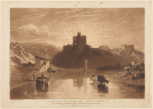 J.M.W. Turner — Liber Studiorum: Norham Castle on the Tweed | Mezzotint Print
