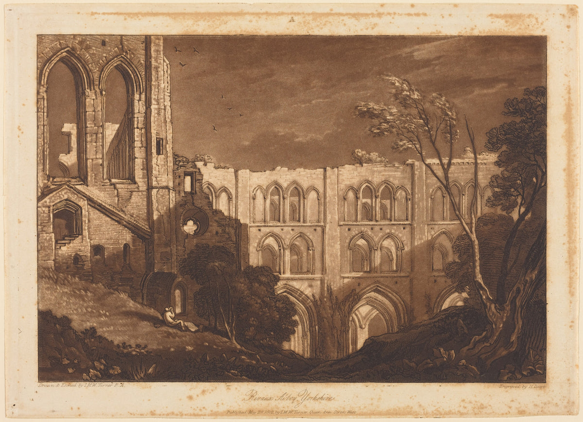 J.M.W. Turner — Liber Studiorum: Rivaux Abbey, Yorkshire | Mezzotint Print
