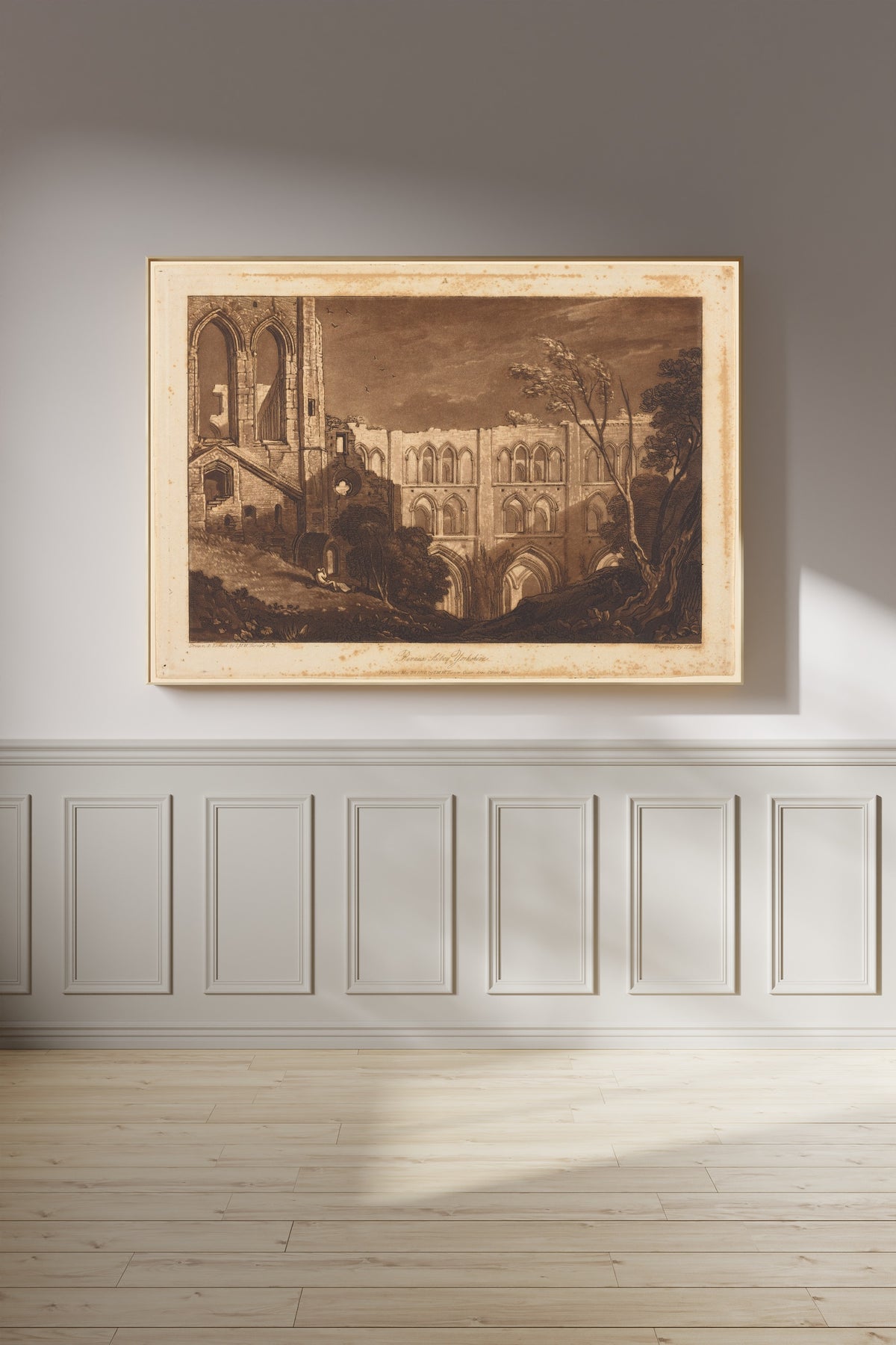 J.M.W. Turner — Liber Studiorum: Rivaux Abbey, Yorkshire | Mezzotint Print