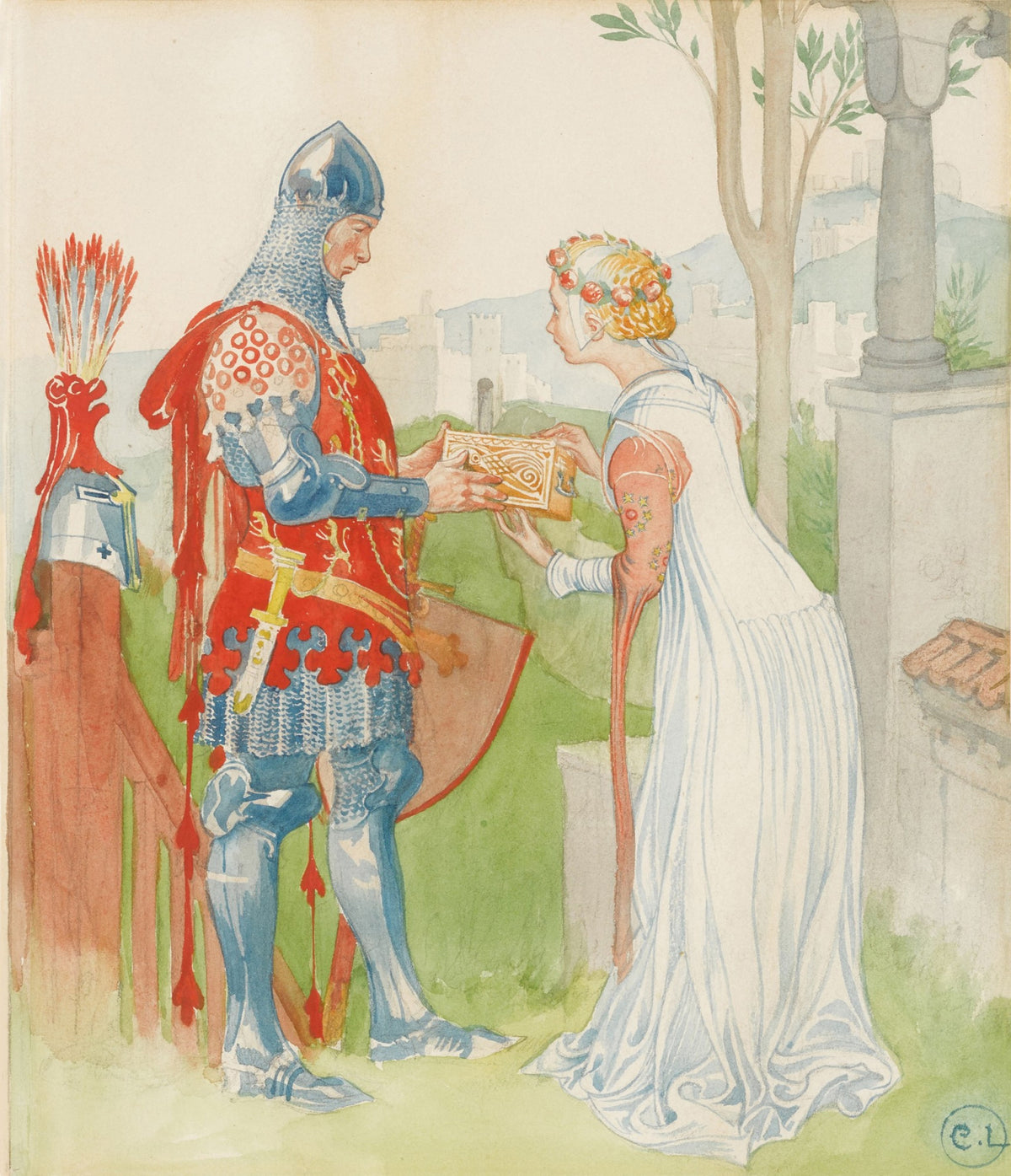 Carl Larsson — Lisana and Margon | Swedish Watercolour Print