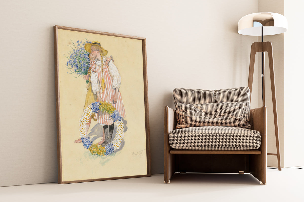 Carl Larsson — Lisbeth and Brita | Swedish Watercolour Print