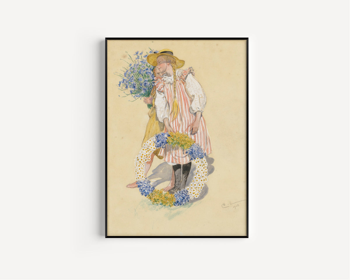 Carl Larsson — Lisbeth and Brita | Swedish Watercolour Print
