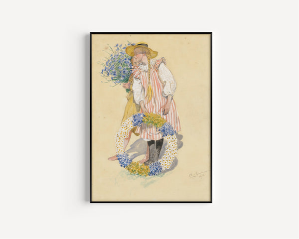 Carl Larsson — Lisbeth and Brita | Swedish Watercolour Print