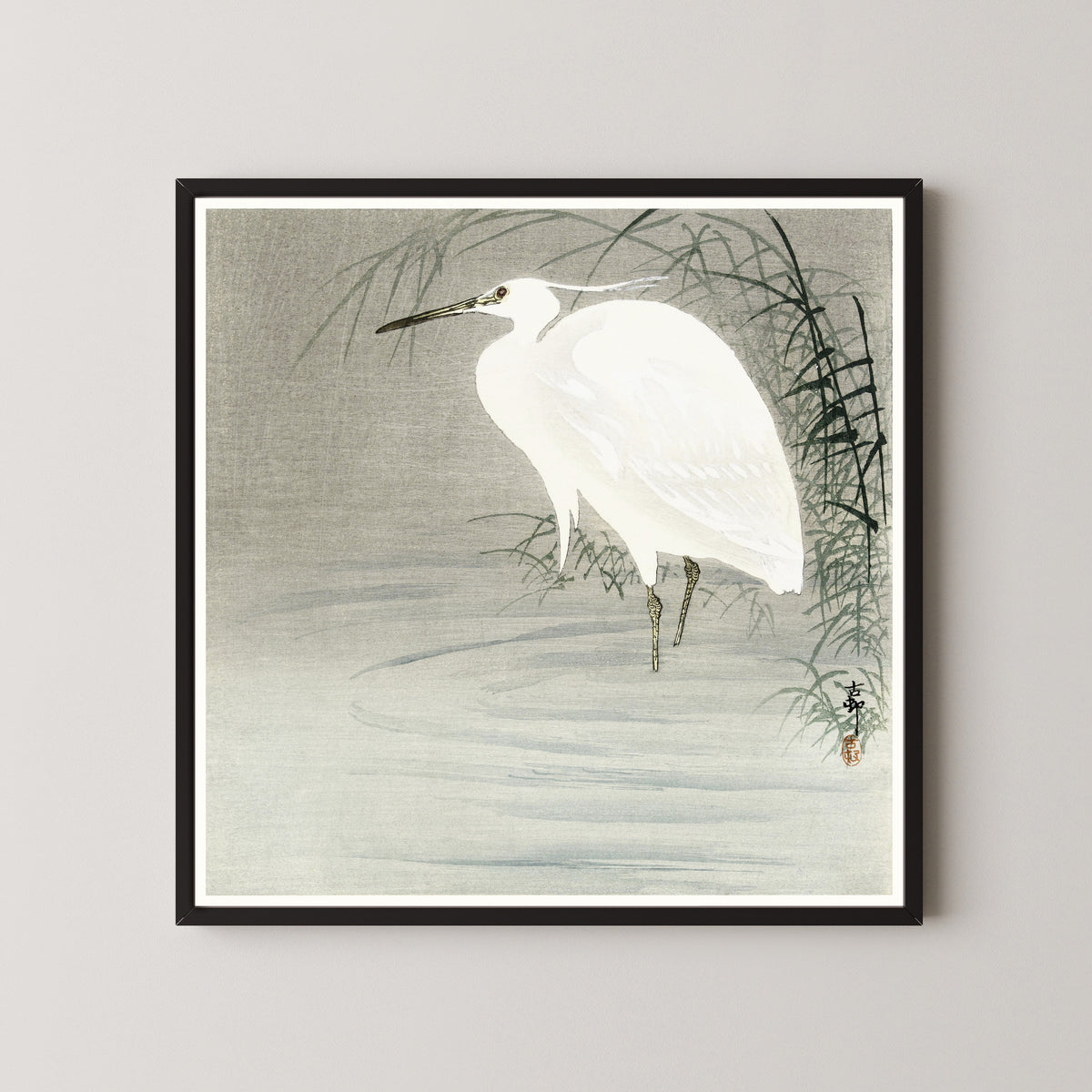 Ohara Koson — Little Egret | Japanese Bird & Flower Woodblock Print