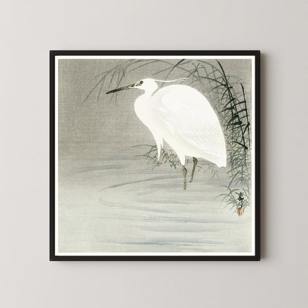 Ohara Koson — Little Egret | Japanese Bird & Flower Woodblock Print
