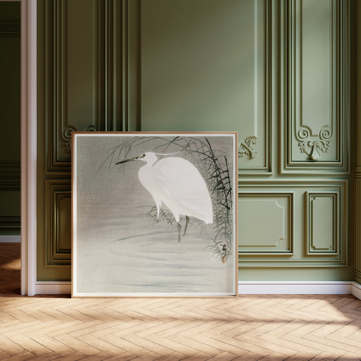 Ohara Koson — Little Egret | Japanese Bird & Flower Woodblock Print