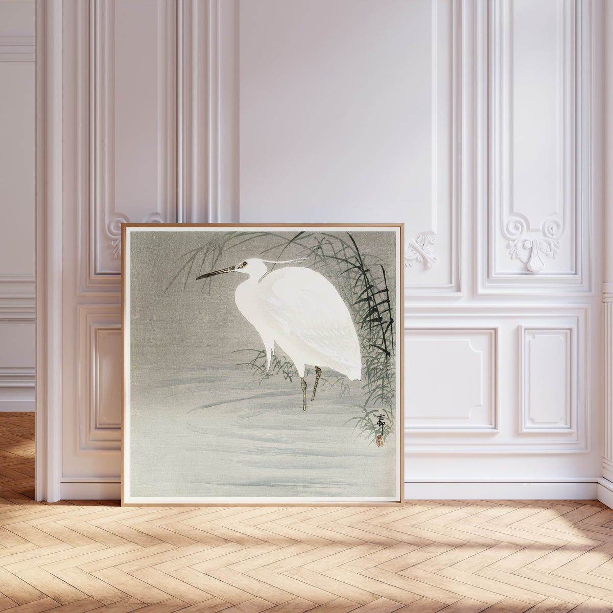 Ohara Koson — Little Egret | Japanese Bird & Flower Woodblock Print