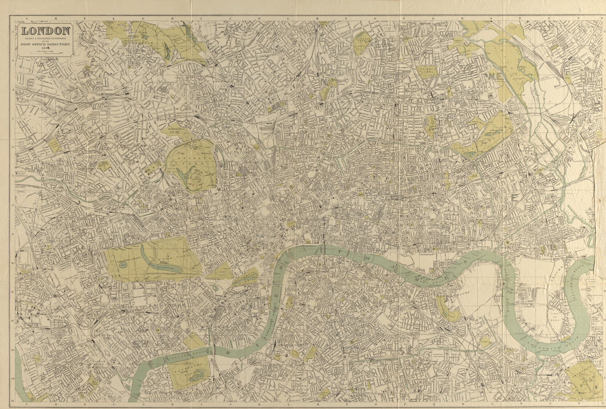 Kelly's Directories — London: Map for the Post Office Directory | Vintage City Plan Print
