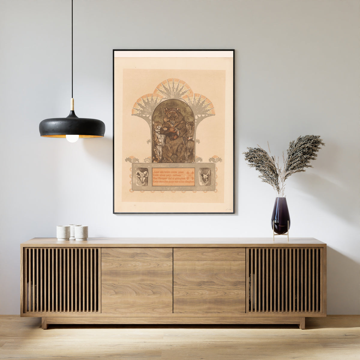 Bernard Willem Wierink — Luipaard, beer en wolf (Firapeel, Bruun en Isegrim) | Art Nouveau Print