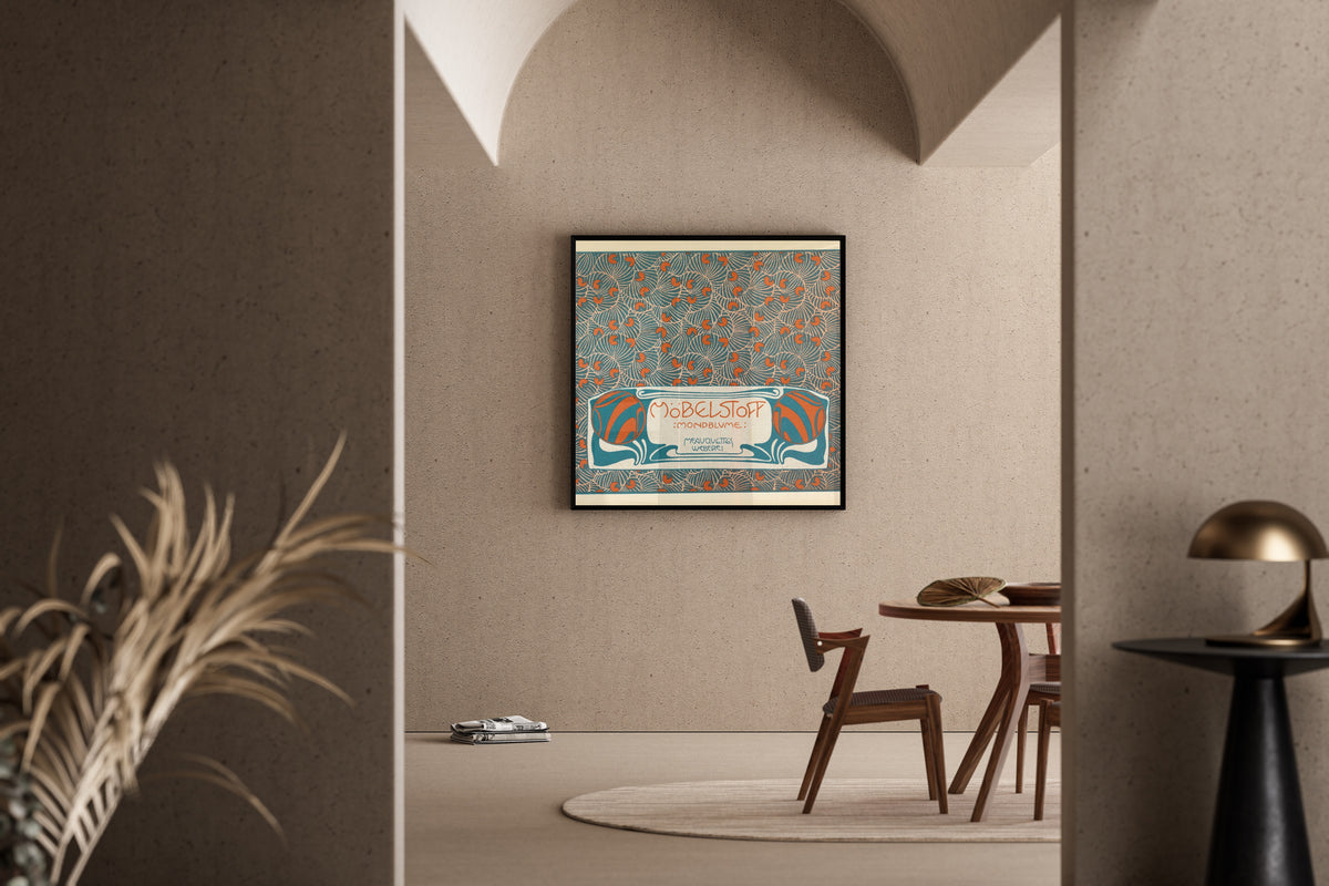 Koloman Moser — Möbelstoff Mondblume (Moon Blossom Woven Upholstery Fabric) | Pattern Design Print
