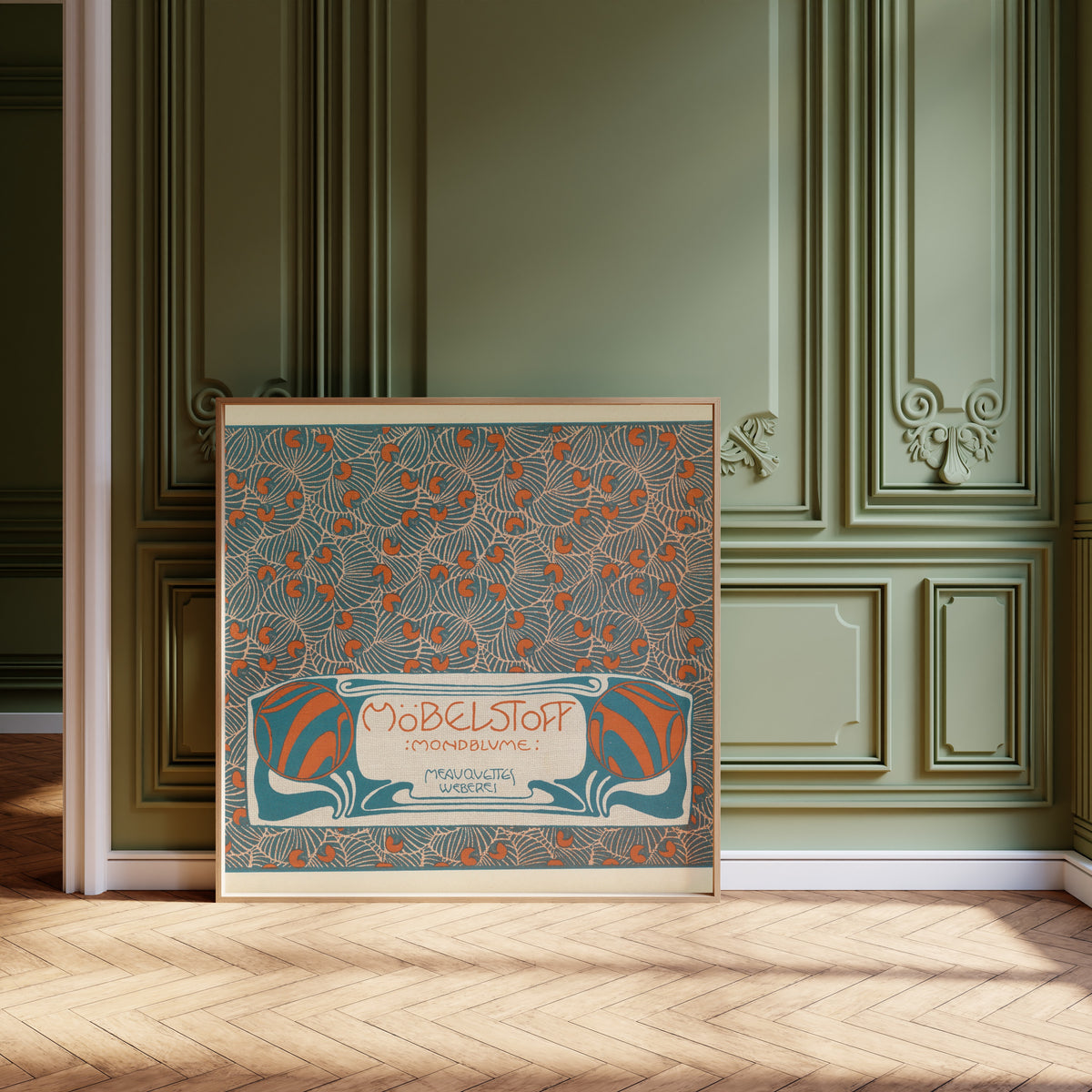 Koloman Moser — Möbelstoff Mondblume (Moon Blossom Woven Upholstery Fabric) | Pattern Design Print