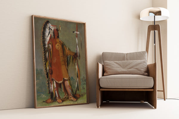 George Catlin — Máh-to-tóh-pa, Four Bears, Second Chief, in Full Dress | Western Art Print